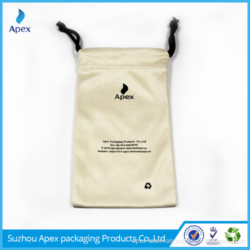 Customized Recyclable Small Microfiber Glasses Drawstring Gift Bag